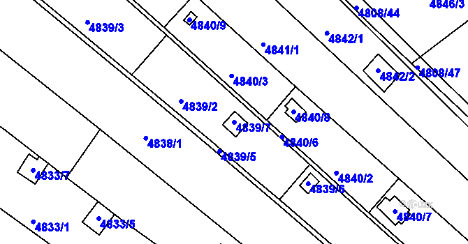 Parcela st. 4839/7 v KÚ Královo Pole, Katastrální mapa