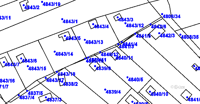 Parcela st. 4840/12 v KÚ Královo Pole, Katastrální mapa