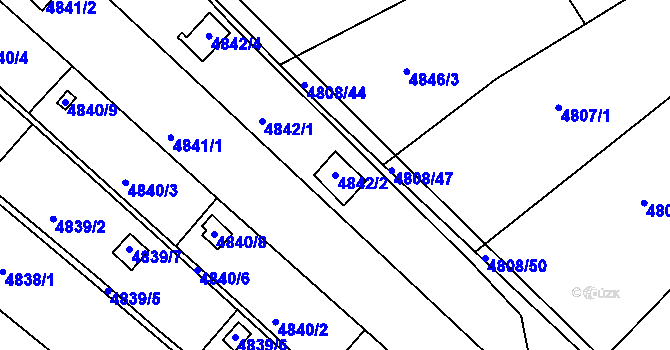 Parcela st. 4842/2 v KÚ Královo Pole, Katastrální mapa