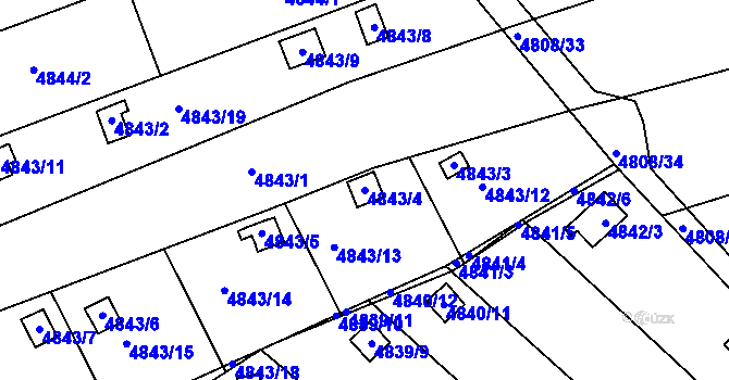 Parcela st. 4843/4 v KÚ Královo Pole, Katastrální mapa