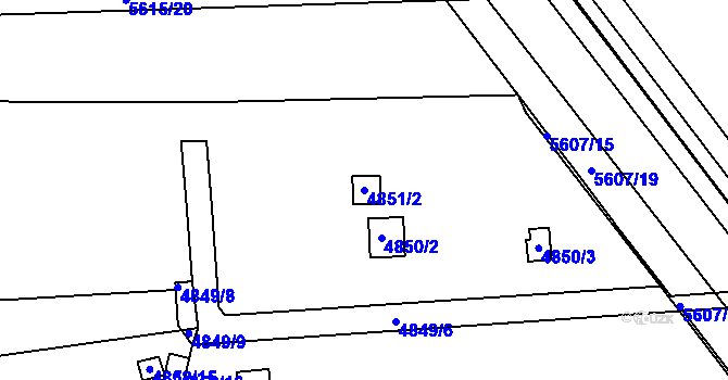 Parcela st. 4851/2 v KÚ Královo Pole, Katastrální mapa