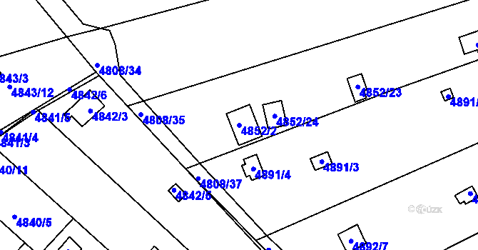 Parcela st. 4852/2 v KÚ Královo Pole, Katastrální mapa