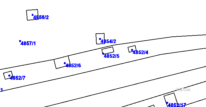Parcela st. 4852/5 v KÚ Královo Pole, Katastrální mapa