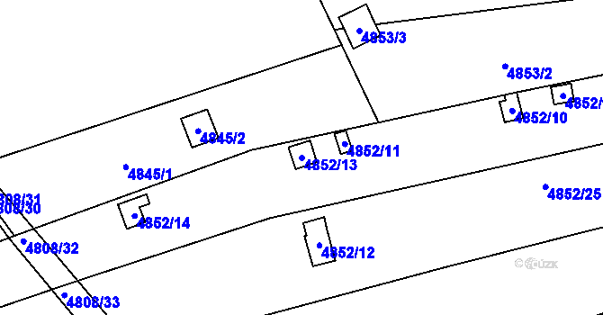 Parcela st. 4852/13 v KÚ Královo Pole, Katastrální mapa