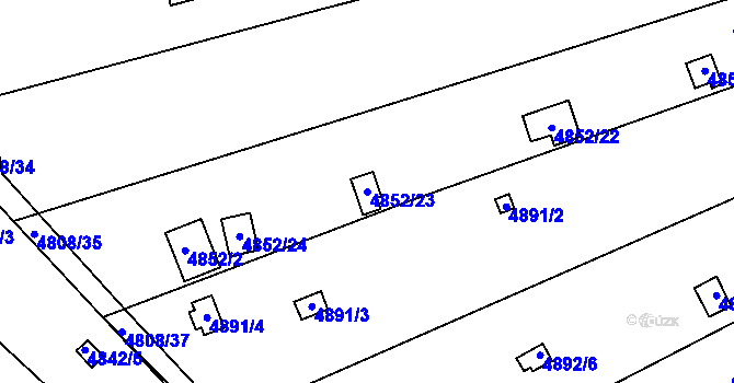 Parcela st. 4852/23 v KÚ Královo Pole, Katastrální mapa