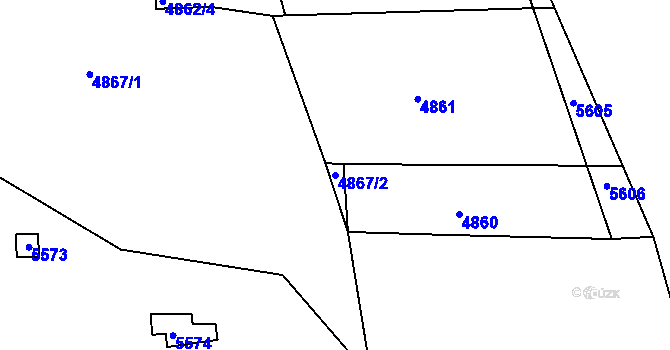 Parcela st. 4867/2 v KÚ Královo Pole, Katastrální mapa