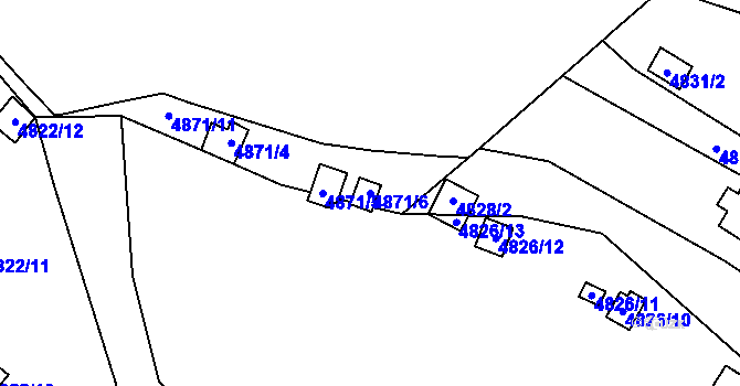 Parcela st. 4871/6 v KÚ Královo Pole, Katastrální mapa