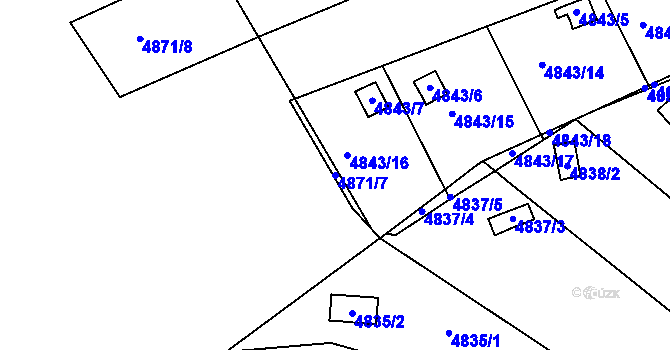 Parcela st. 4871/7 v KÚ Královo Pole, Katastrální mapa