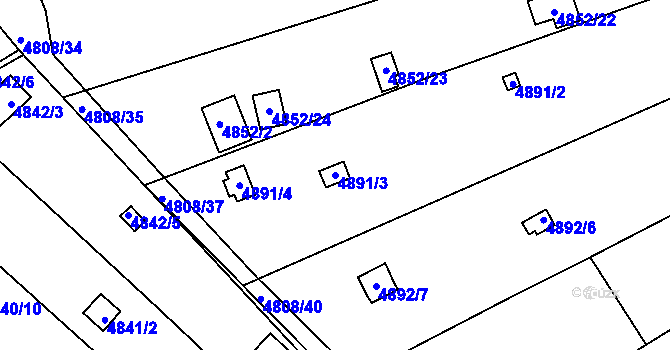 Parcela st. 4891/3 v KÚ Královo Pole, Katastrální mapa
