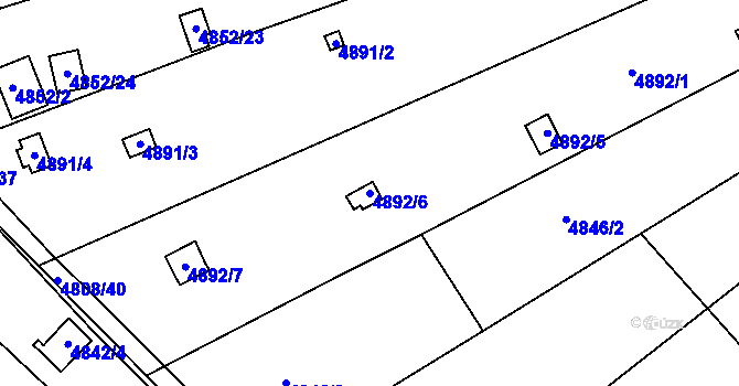 Parcela st. 4892/6 v KÚ Královo Pole, Katastrální mapa