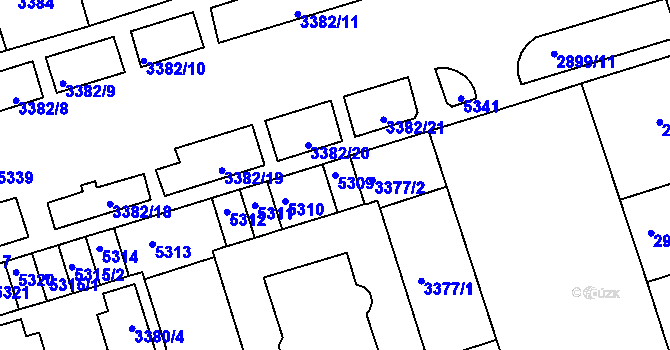 Parcela st. 5309 v KÚ Královo Pole, Katastrální mapa