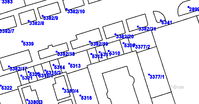 Parcela st. 5311 v KÚ Královo Pole, Katastrální mapa