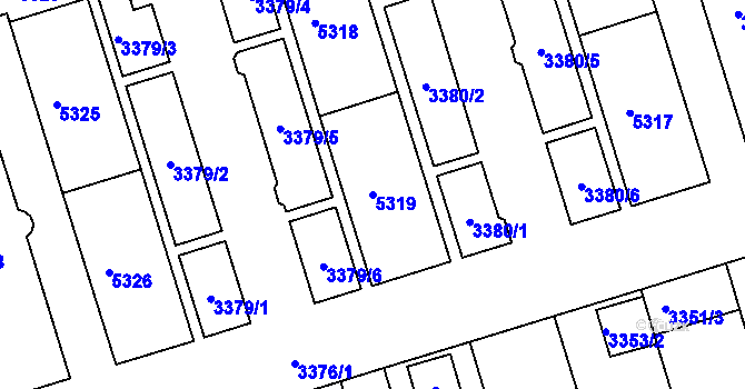 Parcela st. 5319 v KÚ Královo Pole, Katastrální mapa