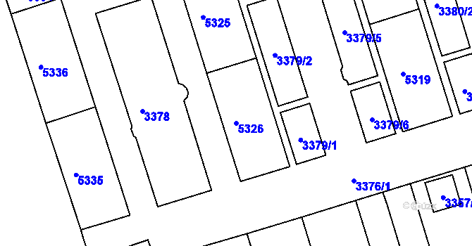 Parcela st. 5326 v KÚ Královo Pole, Katastrální mapa