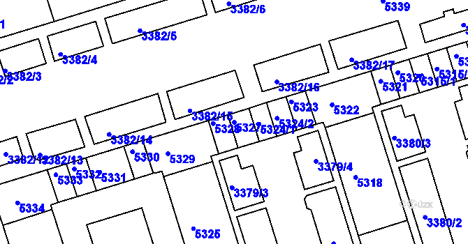 Parcela st. 5327 v KÚ Královo Pole, Katastrální mapa