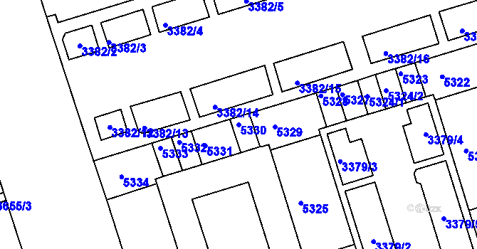 Parcela st. 5330 v KÚ Královo Pole, Katastrální mapa