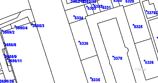 Parcela st. 5336 v KÚ Královo Pole, Katastrální mapa