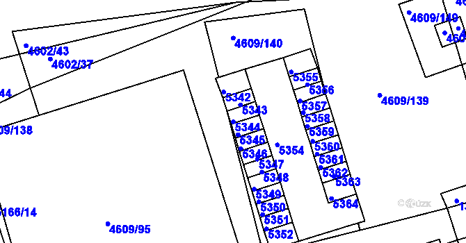 Parcela st. 5344 v KÚ Královo Pole, Katastrální mapa