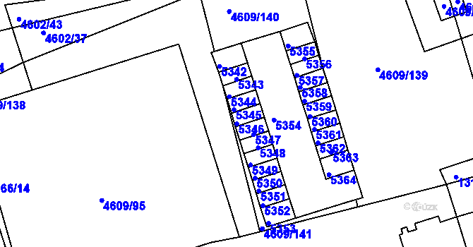 Parcela st. 5346 v KÚ Královo Pole, Katastrální mapa