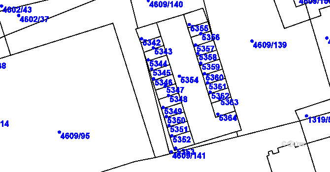 Parcela st. 5347 v KÚ Královo Pole, Katastrální mapa