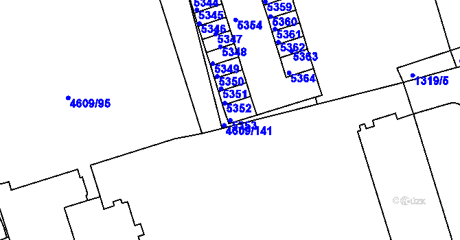 Parcela st. 5353 v KÚ Královo Pole, Katastrální mapa