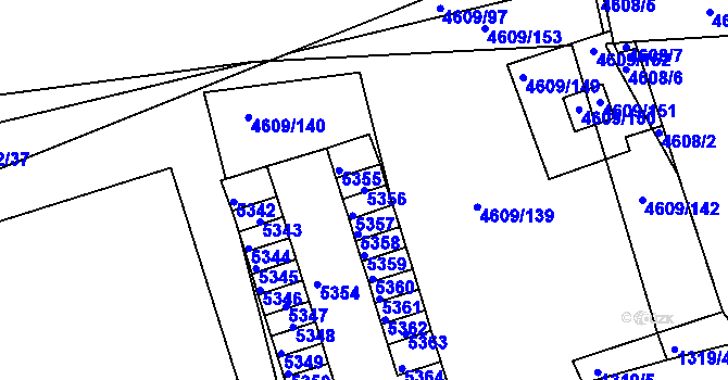 Parcela st. 5356 v KÚ Královo Pole, Katastrální mapa