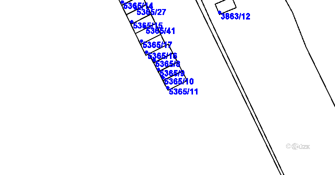 Parcela st. 5365/11 v KÚ Královo Pole, Katastrální mapa
