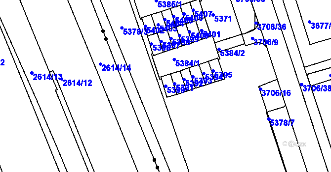 Parcela st. 5390 v KÚ Královo Pole, Katastrální mapa