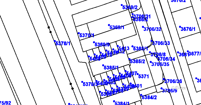 Parcela st. 5410 v KÚ Královo Pole, Katastrální mapa