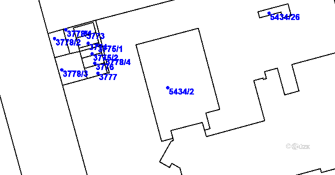 Parcela st. 5434/2 v KÚ Královo Pole, Katastrální mapa