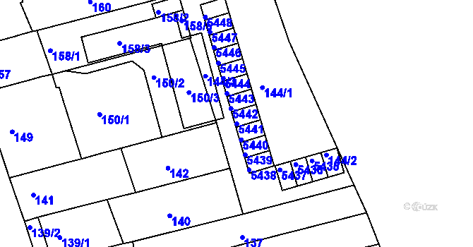 Parcela st. 5441 v KÚ Královo Pole, Katastrální mapa