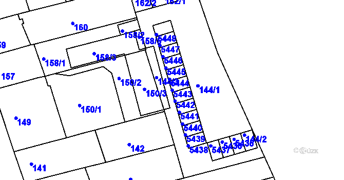 Parcela st. 5443 v KÚ Královo Pole, Katastrální mapa
