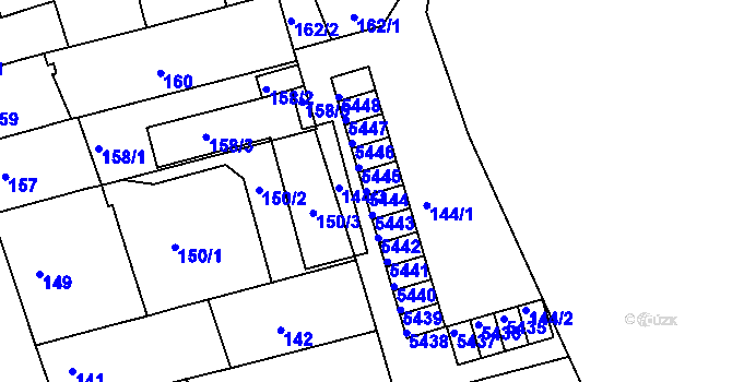 Parcela st. 5444 v KÚ Královo Pole, Katastrální mapa