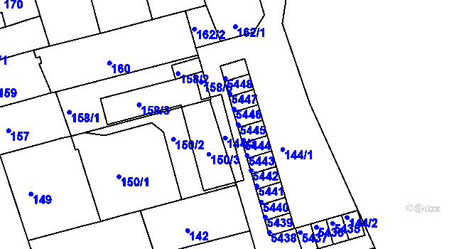 Parcela st. 5445 v KÚ Královo Pole, Katastrální mapa