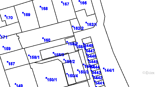 Parcela st. 5448 v KÚ Královo Pole, Katastrální mapa