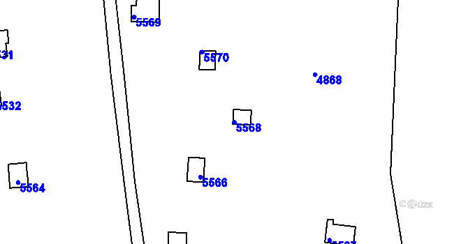 Parcela st. 5568 v KÚ Královo Pole, Katastrální mapa