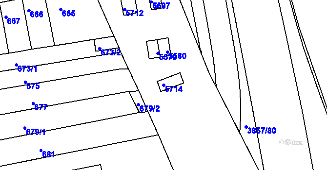 Parcela st. 5714 v KÚ Královo Pole, Katastrální mapa