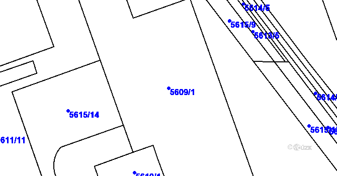 Parcela st. 5609/1 v KÚ Královo Pole, Katastrální mapa