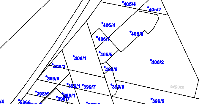 Parcela st. 406/5 v KÚ Královo Pole, Katastrální mapa