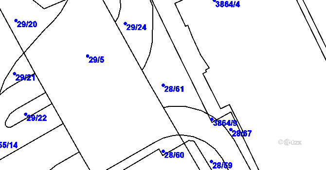 Parcela st. 28/61 v KÚ Královo Pole, Katastrální mapa