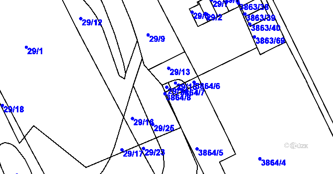 Parcela st. 29/14 v KÚ Královo Pole, Katastrální mapa
