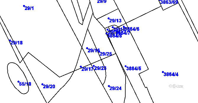 Parcela st. 29/25 v KÚ Královo Pole, Katastrální mapa