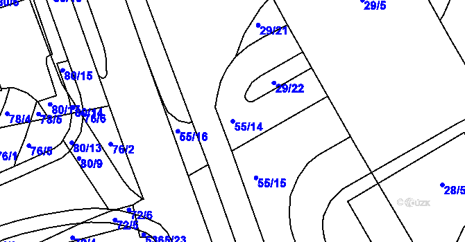 Parcela st. 55/14 v KÚ Královo Pole, Katastrální mapa