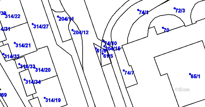 Parcela st. 61/5 v KÚ Královo Pole, Katastrální mapa