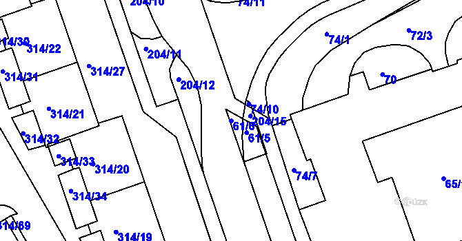 Parcela st. 61/6 v KÚ Královo Pole, Katastrální mapa