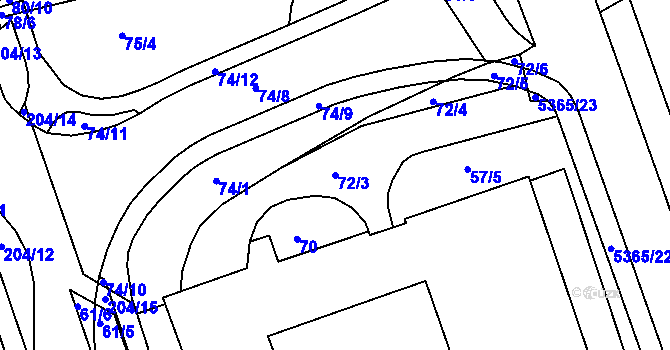 Parcela st. 72/3 v KÚ Královo Pole, Katastrální mapa