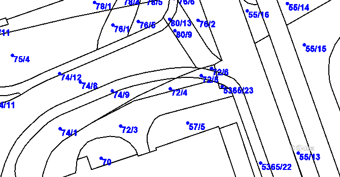 Parcela st. 72/4 v KÚ Královo Pole, Katastrální mapa