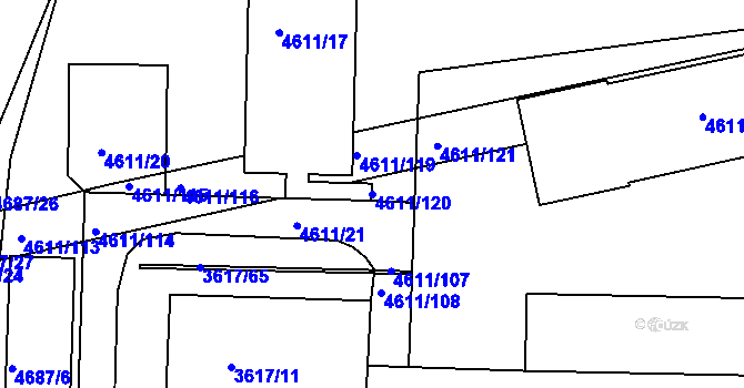 Parcela st. 4611/120 v KÚ Královo Pole, Katastrální mapa