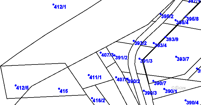 Parcela st. 407/3 v KÚ Královo Pole, Katastrální mapa