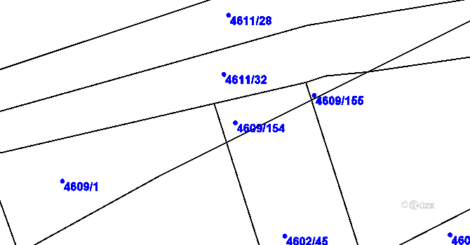 Parcela st. 4609/154 v KÚ Královo Pole, Katastrální mapa